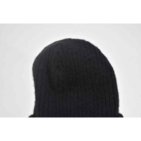 Chanel 22B Cashmere Black White Sequin CC Logo Beanie Winter Hat Cap Cloche